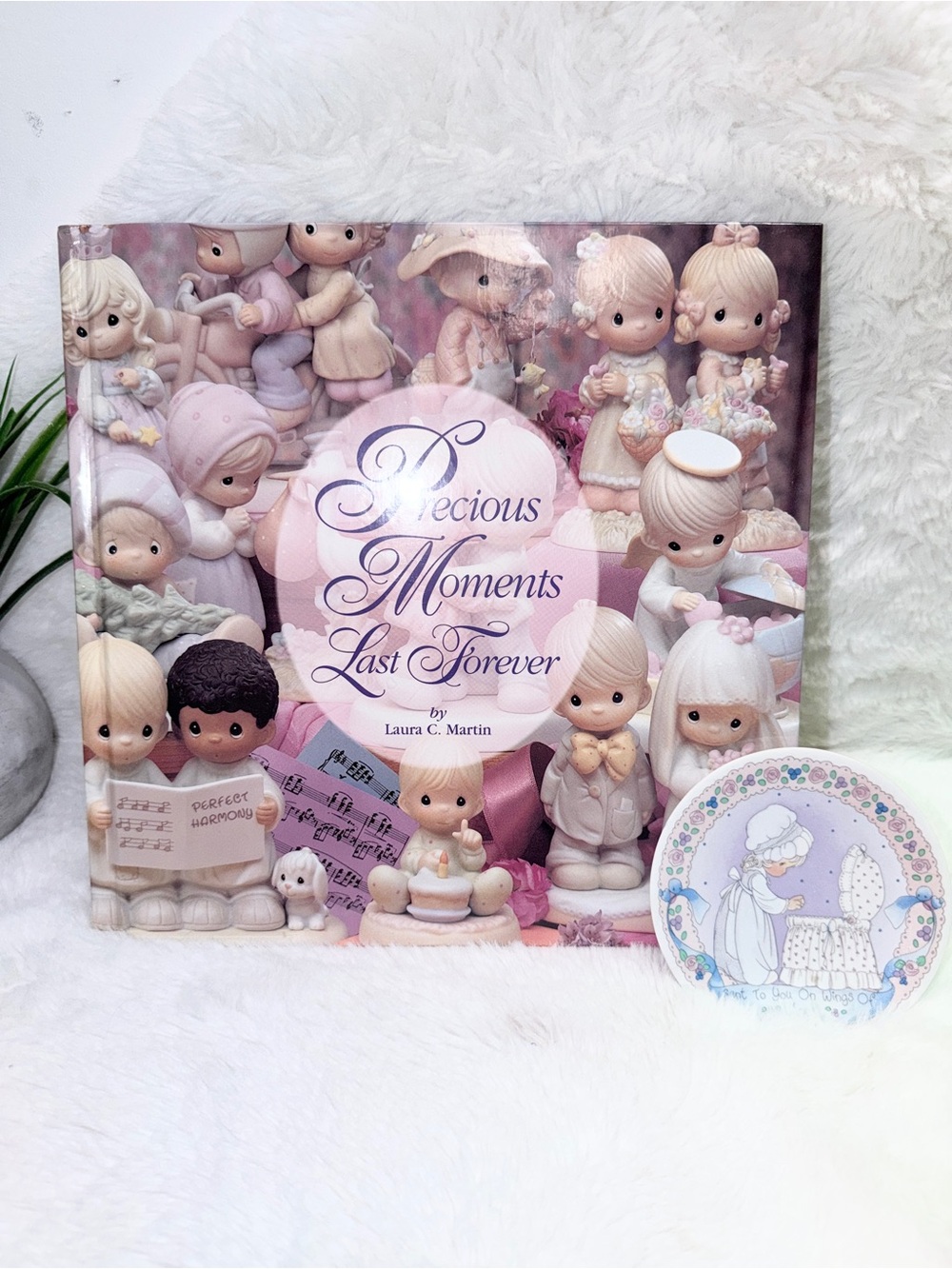 4” Precious Moments Plate & Pink and Cream Collectible Doll Lover’s Album 💞